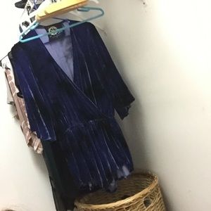 Blue Life Velvet Romper